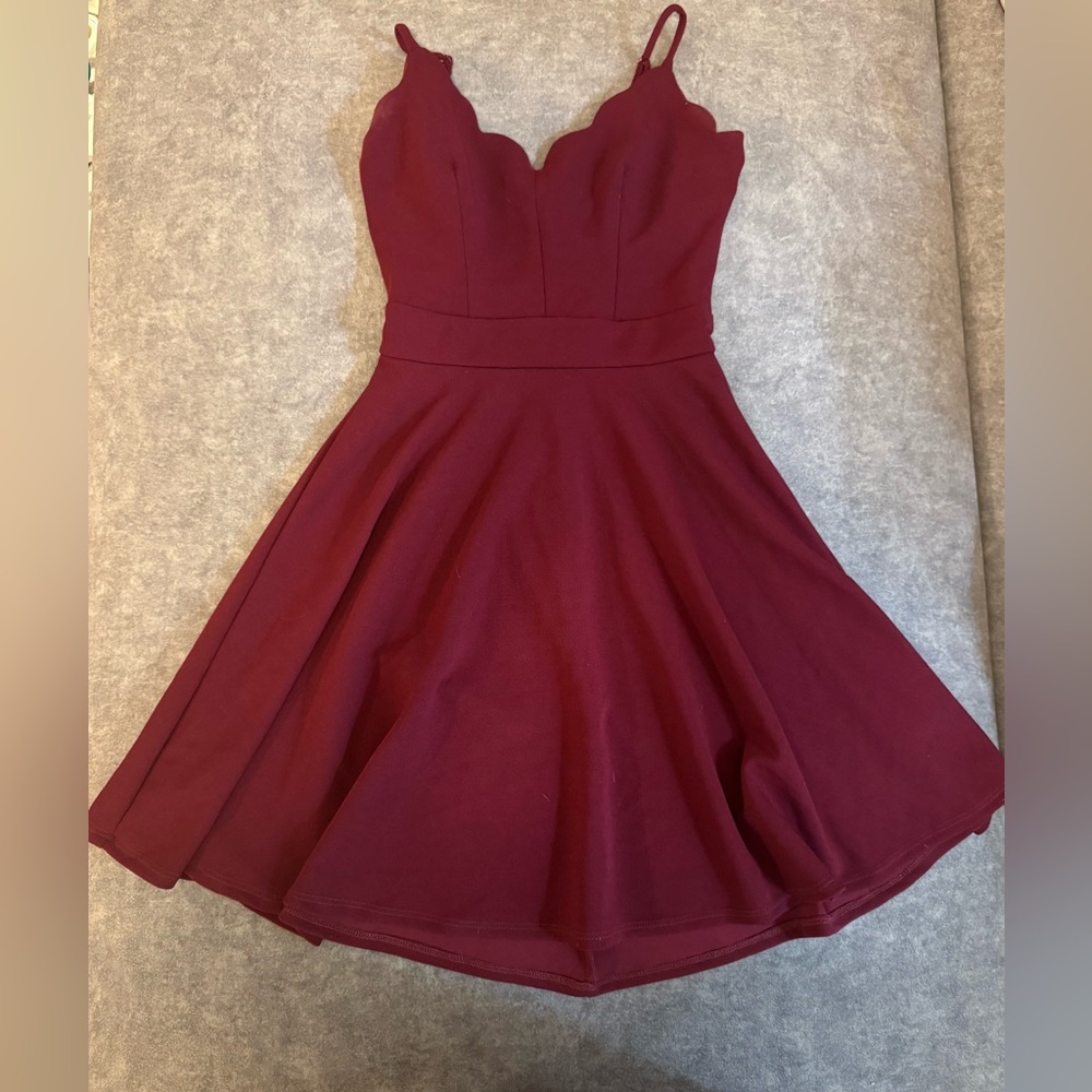 B Darlin Red Pleated Ruched Mini Dress